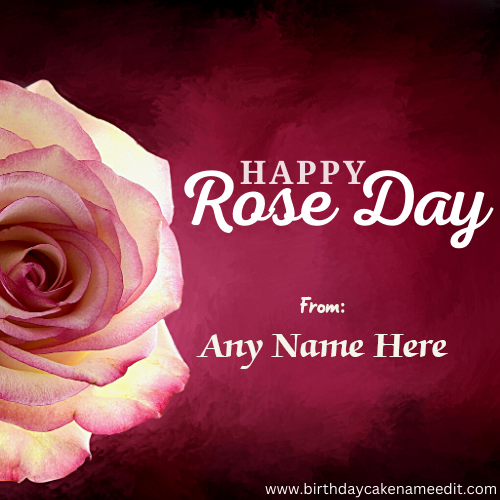 Beautiful Happy Rose Greetings Card with Name Editor