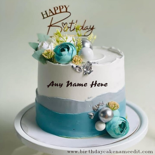 Beautiful happy birthday cake with name edit