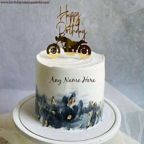 Bike Lover Birthday cake with name edit