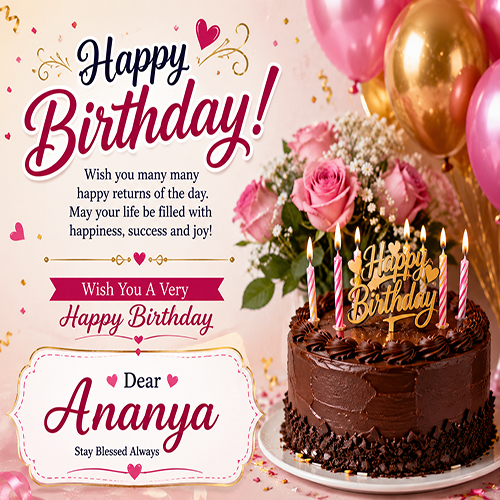Birthday Greetings Card with Name Editing Online Free
