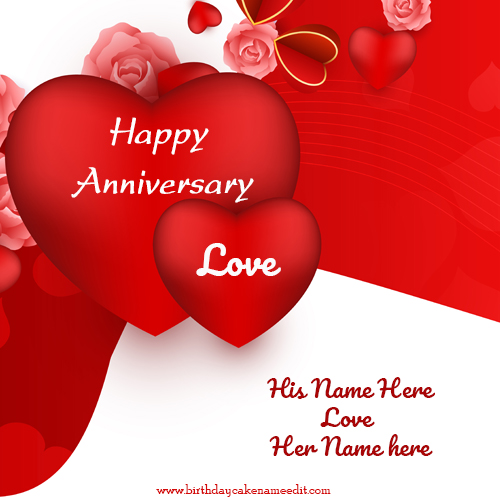 Create Happy Anniversary Card with the Couple Name