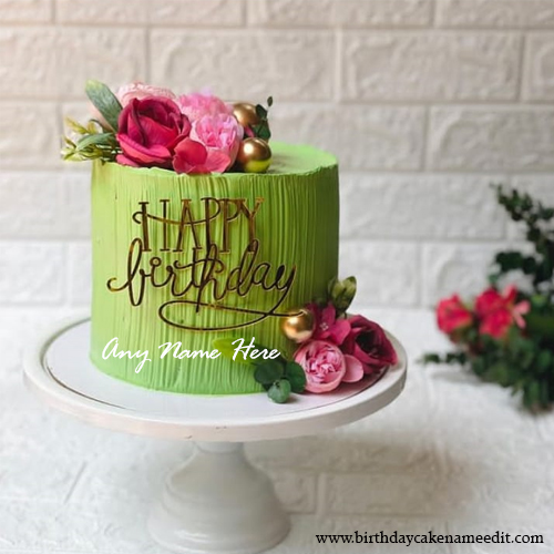 Customized Happy birthday cake with name edit