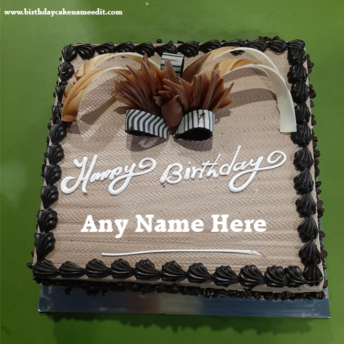Dark chocolate birthday cake with name edit