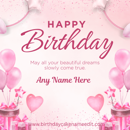 Design Happy Birthday Card With Name Online Free