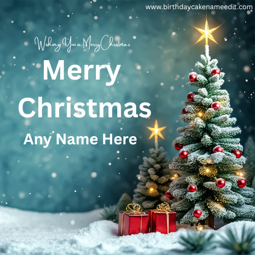 Free Merry Christmas Wishes Cards 2025 Name Photo Editor