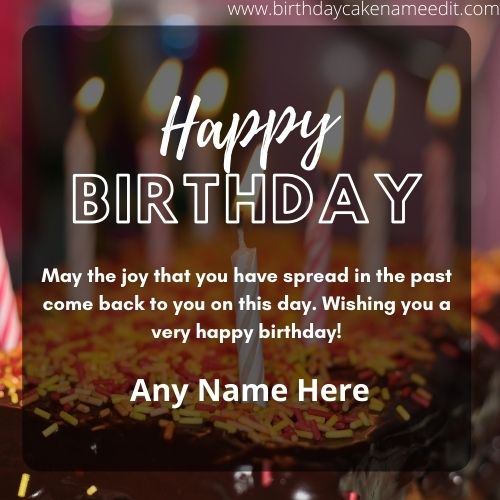 Generate Happy Birthday Greeting card with name image