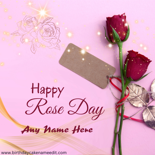 Greetings Cards for Happy Rose Day with Name Editor