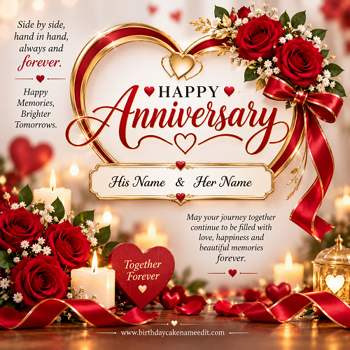 Happy Anniversary Wishes Card with Name Free Online