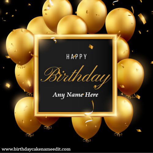Happy Birthday Balloons wish Card With Name Pic