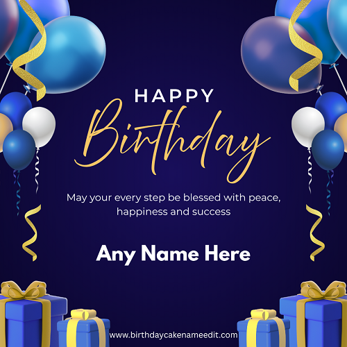 Happy Birthday Card with Name Free Online Wishes Card Creator