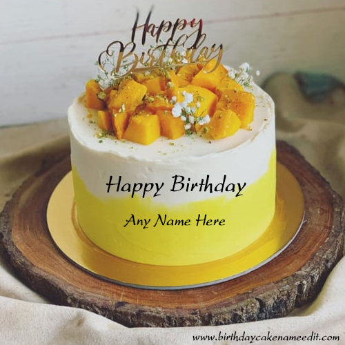Happy Birthday Mango cake with name