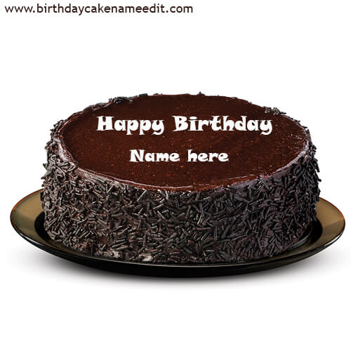 Happy Birthday chocolate cake with name