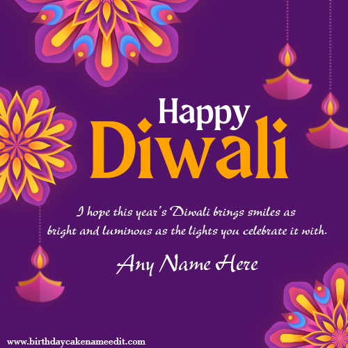 Happy Diwali 2022 festivities Greeting card with name pic