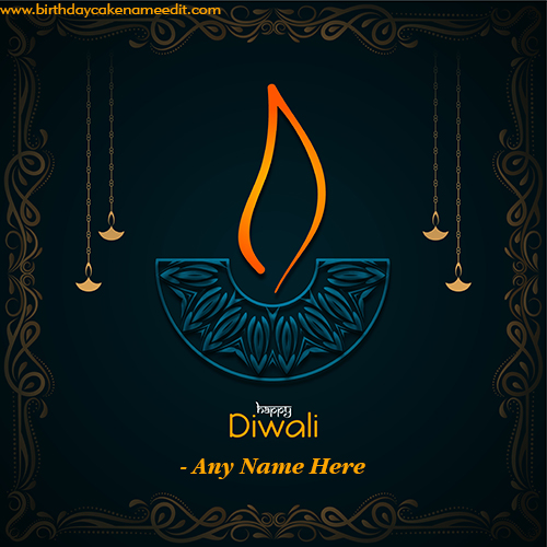 Happy Diwali wishes 2023 card with name edit