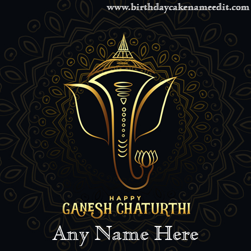 Happy Ganesh Chaturthi Wishing Card with Name