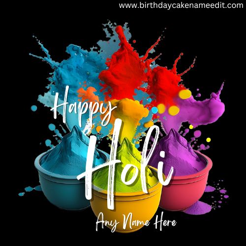 Happy Holi 2024 Wishes And Greeting Image With Name Pic