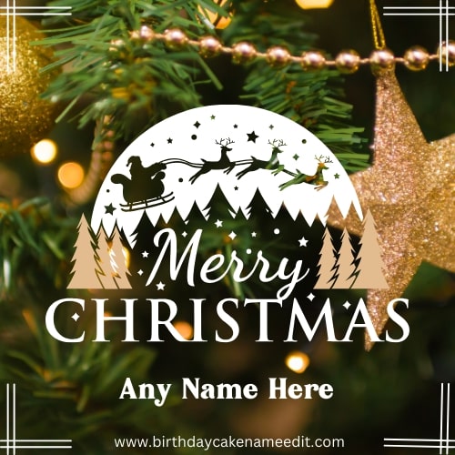 Happy Merry Christmas 2023 Wishes Image with name