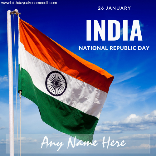 Happy National Republic Day wish card with Name Editor