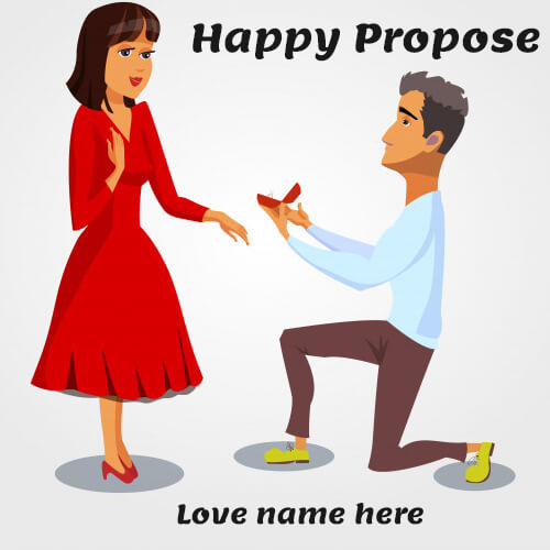 Happy Propose Day Greetings Card with Name
