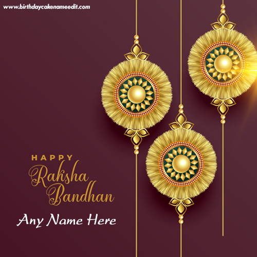 Happy Raksha Bandhan Greeting Card With Name Pic