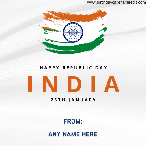 Happy Republic Day 2024 card with Name fee edit