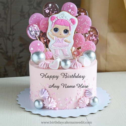 Happy birthday wishes cake card with name edit