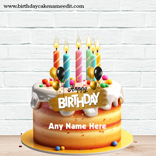 Happy birthday wishing cake with name into it