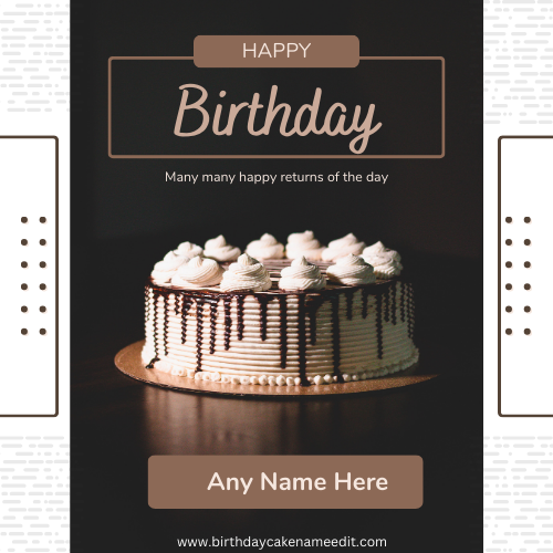 Happy birthday wishing chocolate cake with name  on it
