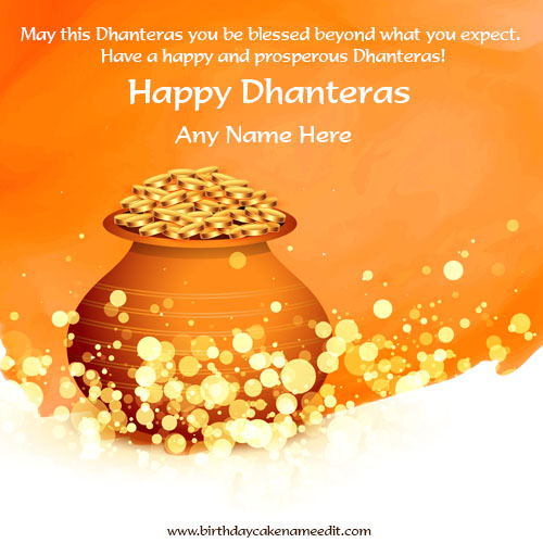 Happy dhanteras full of gold card with name edit