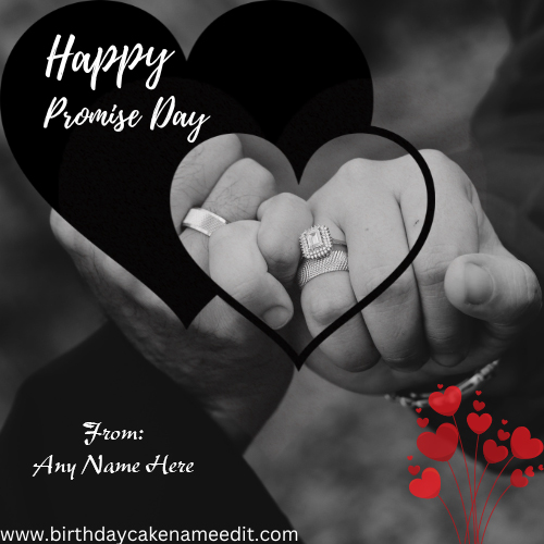 Happy promise day 2023 greeting card with name edit