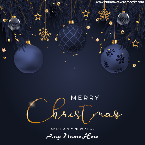 Latest Merry Christmas and Happy New Year 2023 Wishes Card with Name