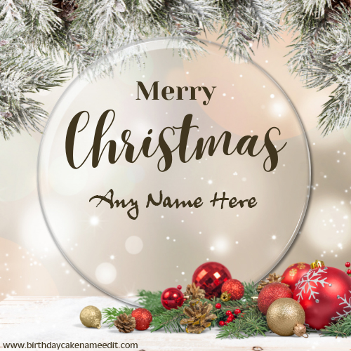 Merry Christmas Greeting 2023 Card with Name Edit
