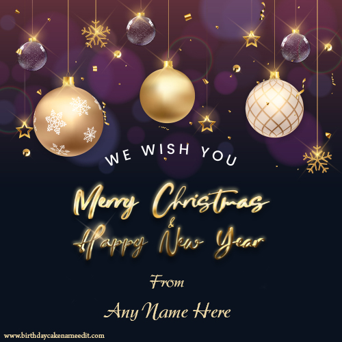 Merry Christmas and Happy New Year 2023 Wishes Card With Name