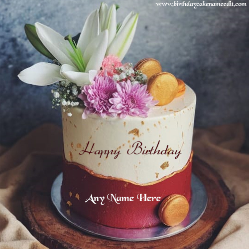 Online Happy Birthday Cake with Name Edit Image