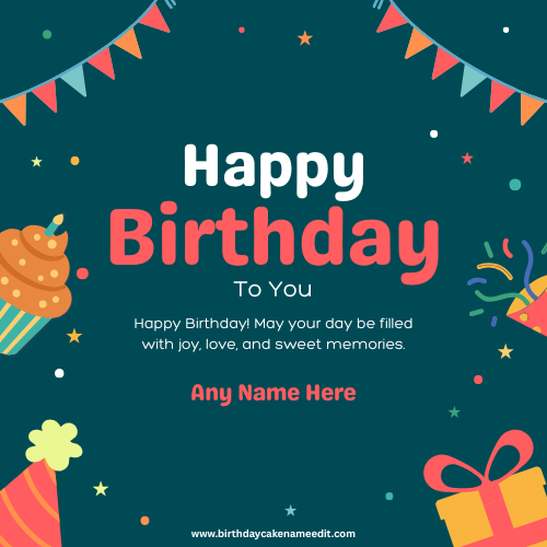 Personalized Birthday Cake Card with Name 2026 Free Online Editor