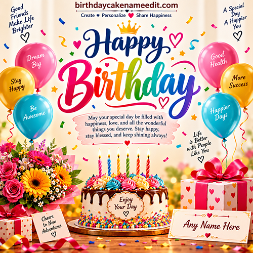 Personalized Birthday Card with Name Editing Online Free