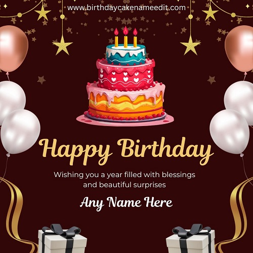 personalized birthday greeting card maker add name and share online free