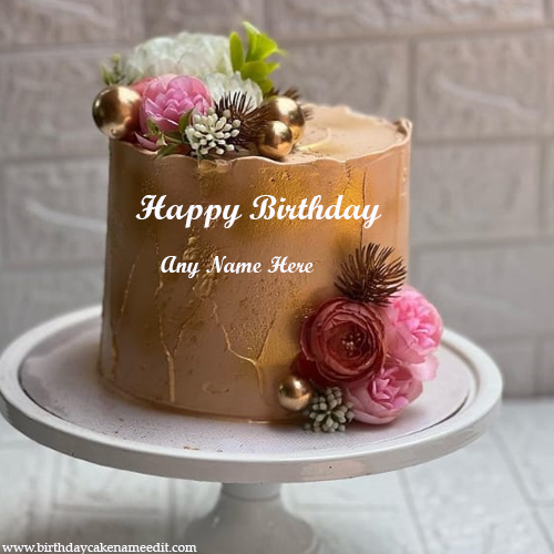Personalized Happy Birthday Cake with Name Free edit