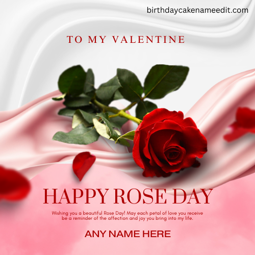 Romantic Rose Day Wishes Card with Name for Love Free