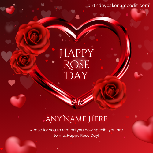 Rose Day Wishes Image with Name Edit Online Free