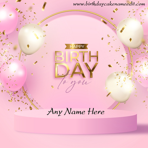 Send Online Happy Birthday Photo frame with Name