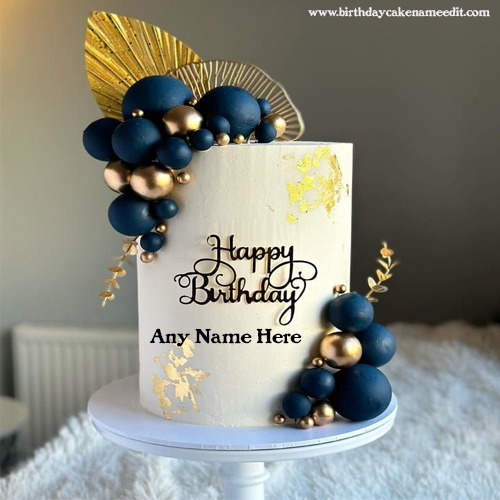 Stunning Happy Birthday Cake with Name Edit - Customize Your Wishes