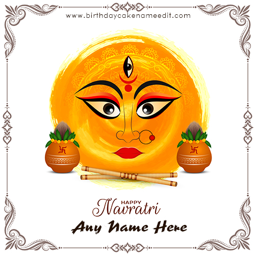 Unique Navratri Greeting Card With Name Pic Free Edit