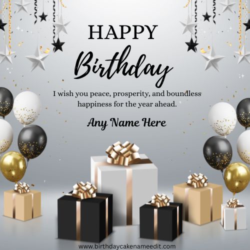 Write Name on Happy Birthday Card with Photo Free Online Maker