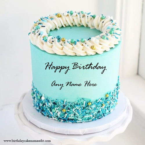 beautiful decoration happy birthday cake with name edit