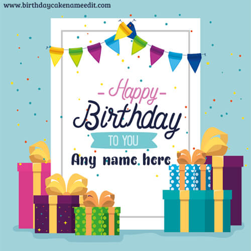 happy birthday card with name edit free download