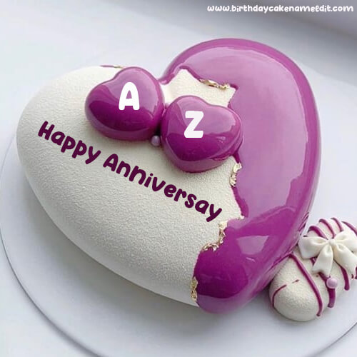 write couple name on romantic dip anniversary cake